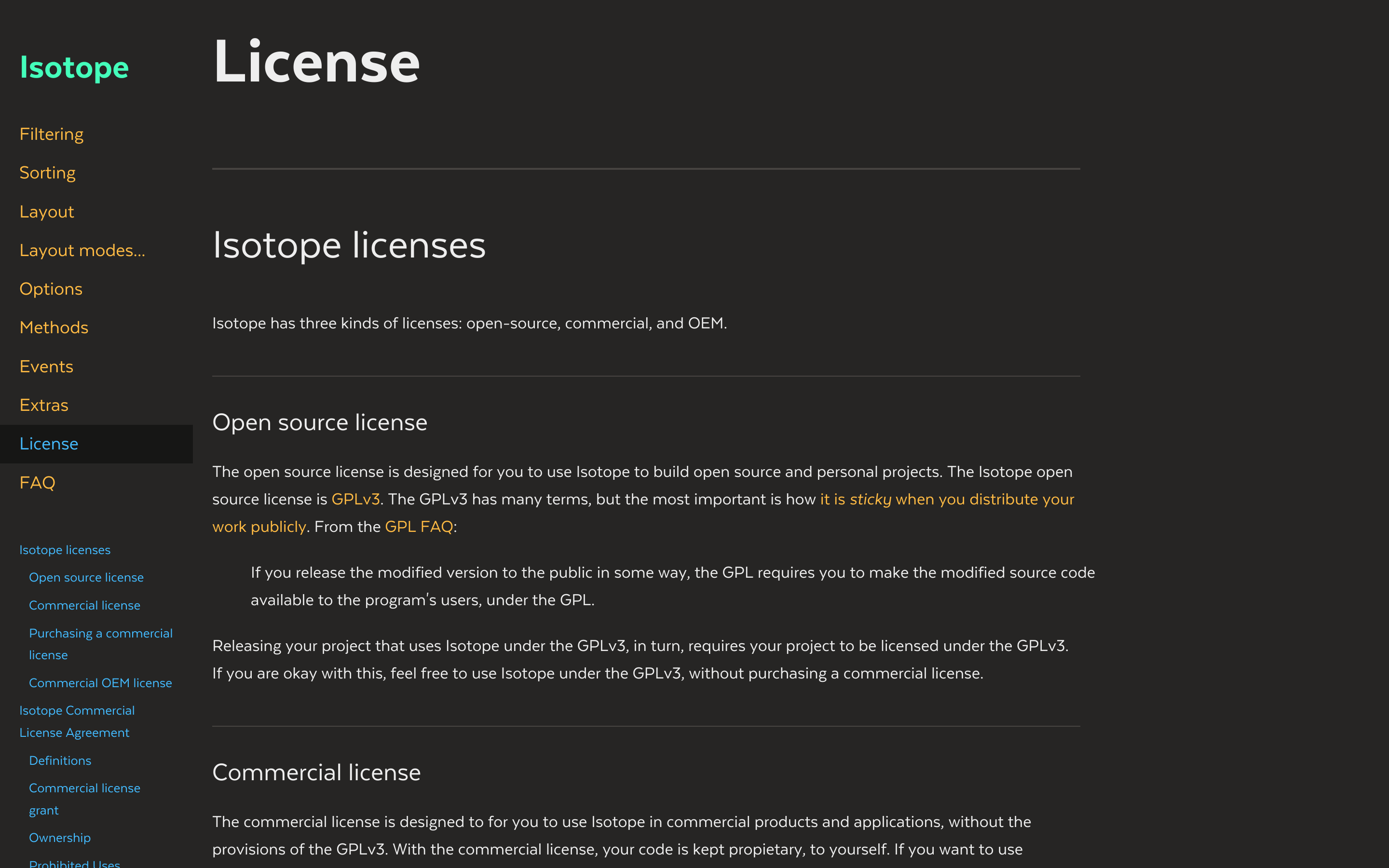 Metafizzy’s Licenses
